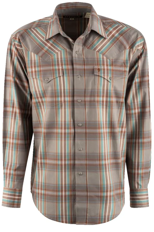 Stetson Men's Snap Front Shirt - Desert Brown made by Pinto Ranch
