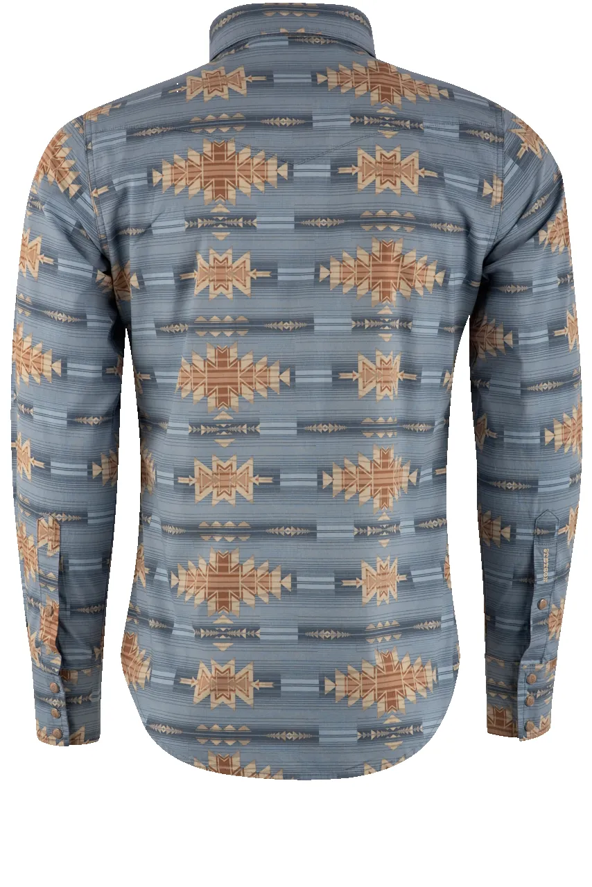 Stetson Desert Pearl Snap Shirt - Blue sold by Pinto Ranch product image thumbnail 2