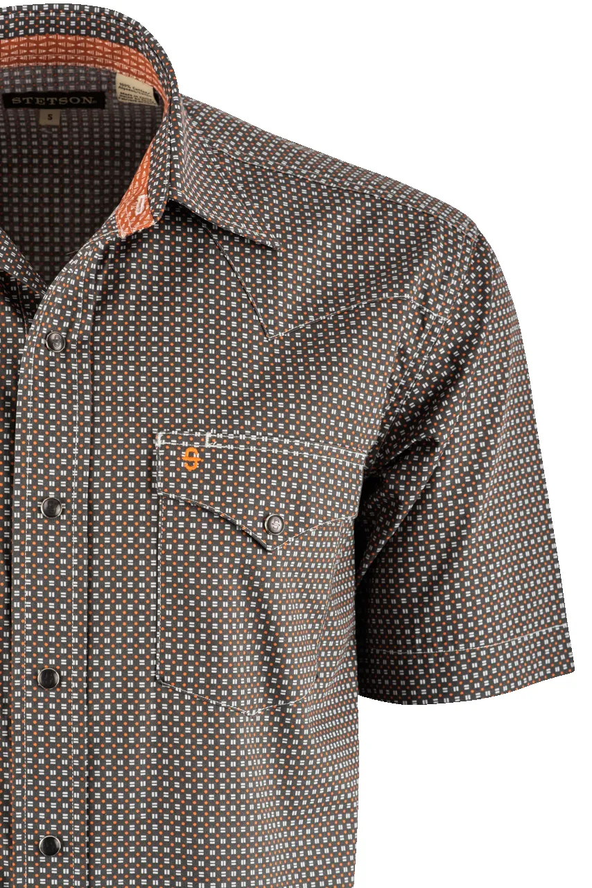 Stetson Dash Western Short Sleeve Pearl Snap Shirt - Gray sold by Pinto Ranch product image thumbnail 3