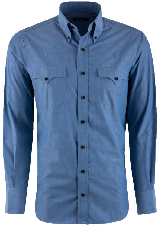 Lyle Lovett for Hamilton Button-Front Shirt - Dark Blue made by Hamilton