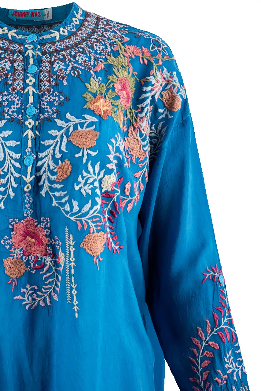 Johnny Was Blue Floral Print Tunic sold by Pinto Ranch product image thumbnail 3