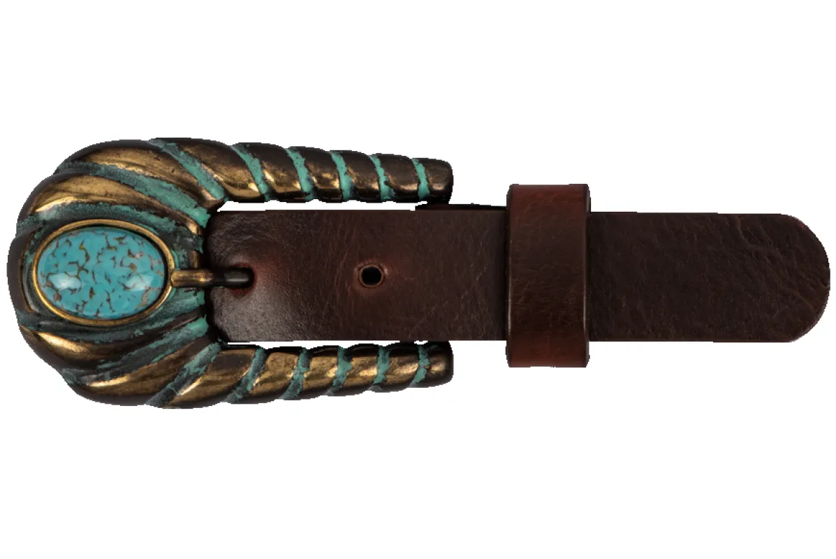 Streets Ahead Chocolate & Turquoise Stone Belt sold by Pinto Ranch