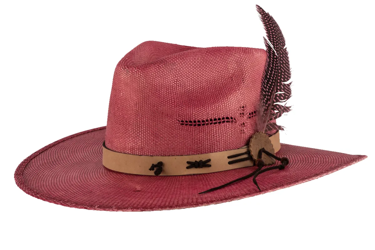 Bullhide Chasing Summer Red Straw Cowboy Hat made by Pinto Ranch
