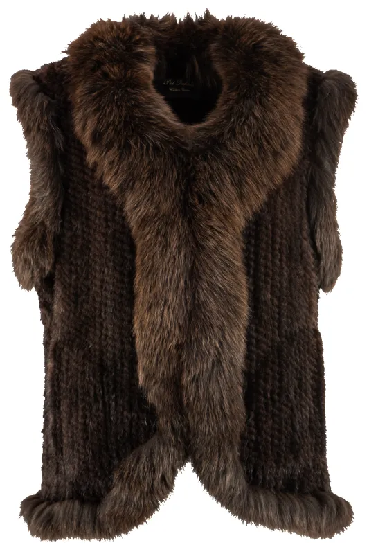Pat Dahnke Mink Vest with Fox Trim sold by Pinto Ranch