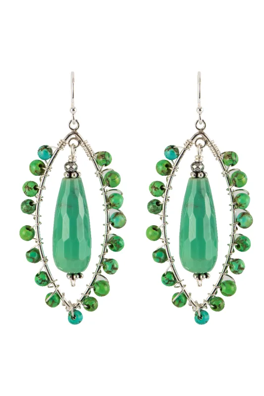 Breathe Deep Designs Tiny Green Opal Earrings made by Pinto Ranch