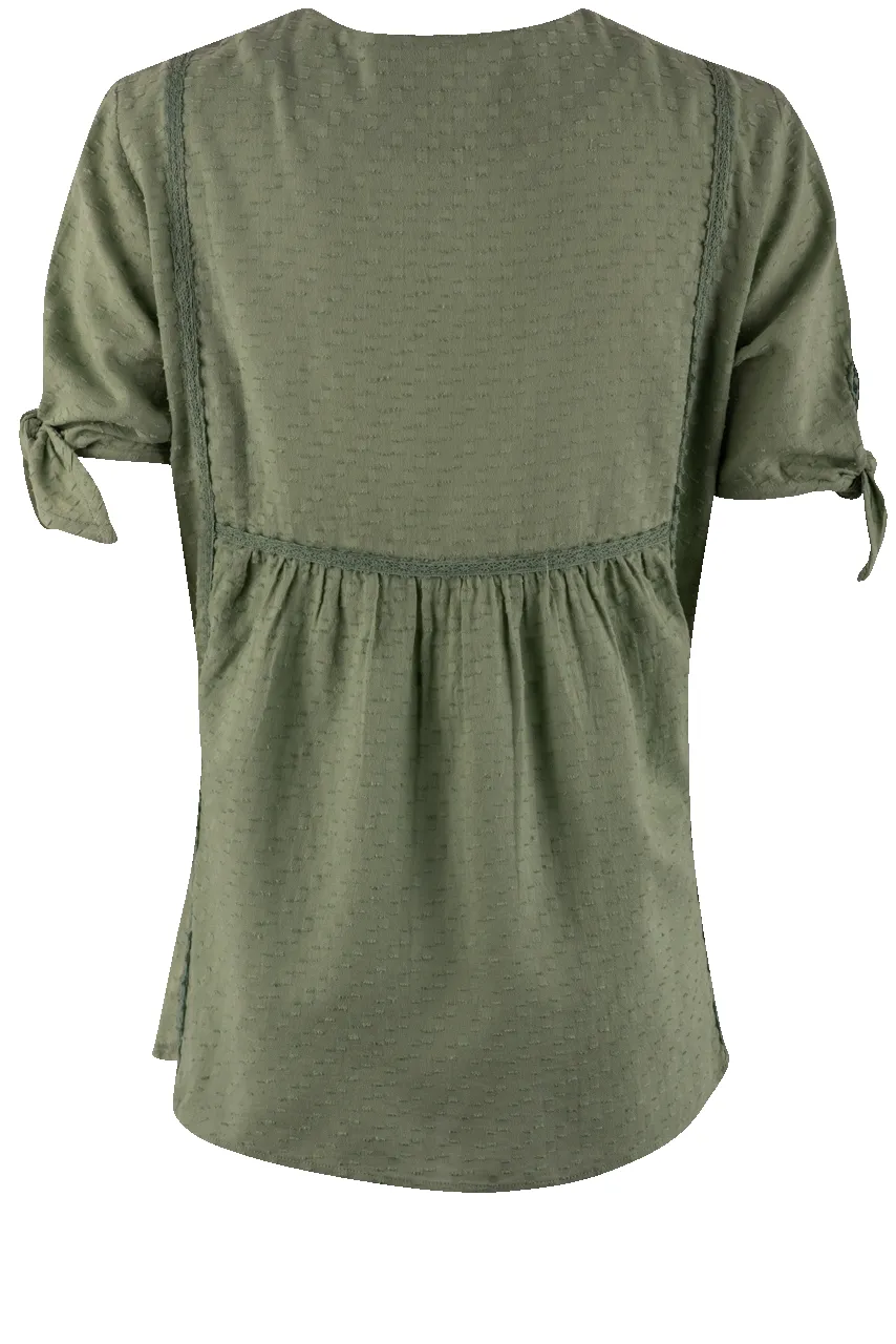 Double D Ranch Spring Green Rose Scroll Top sold by Pinto Ranch product image thumbnail 2