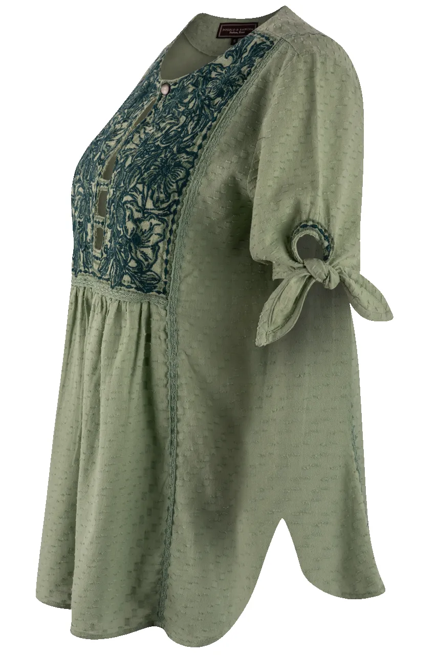 Double D Ranch Spring Green Rose Scroll Top sold by Pinto Ranch product image thumbnail 3