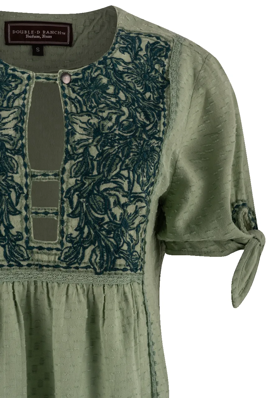 Double D Ranch Spring Green Rose Scroll Top sold by Pinto Ranch product image thumbnail 4