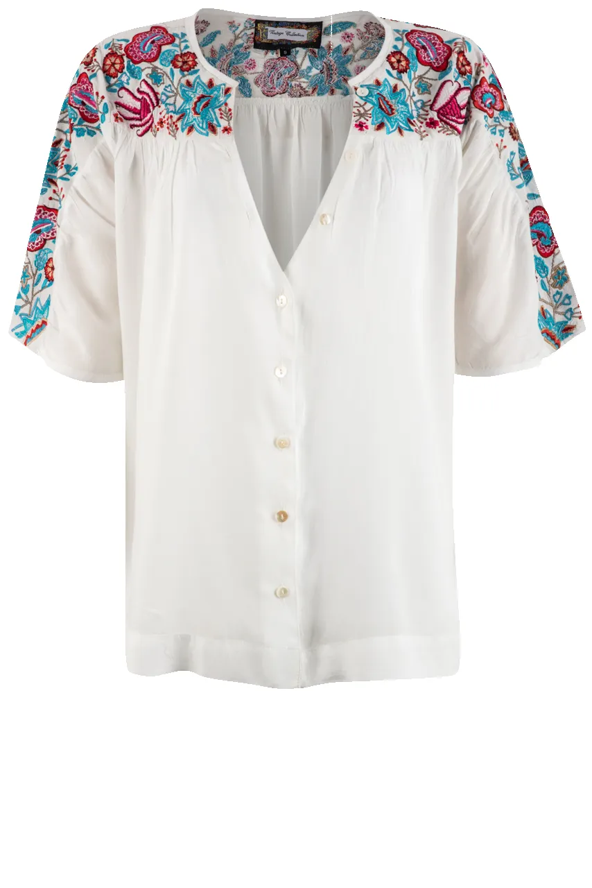 Vintage Collection Short Sleeve Embroidered Top sold by Pinto Ranch