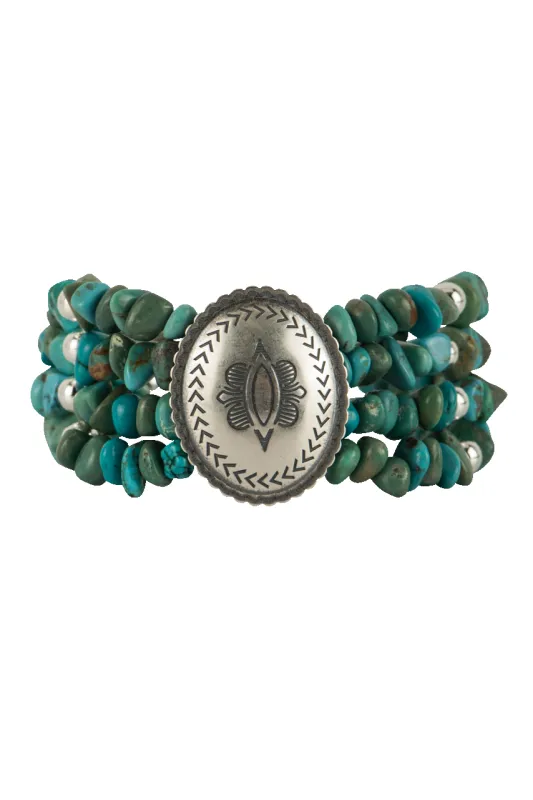Paige Wallace Turquoise Concho Bracelet sold by Pinto Ranch