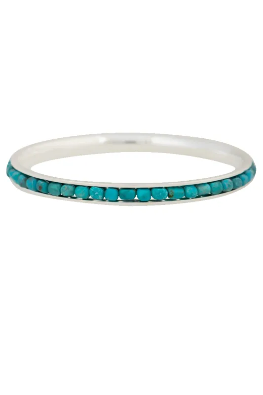 Paige Wallace Turquoise Round Bangle made by Pinto Ranch