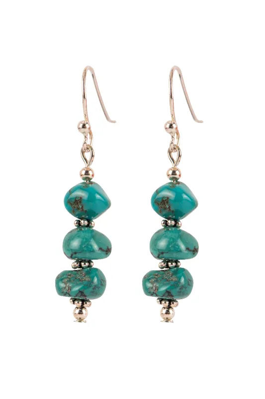 Paige Wallace Turquoise Pebble Earrings made by Pinto Ranch