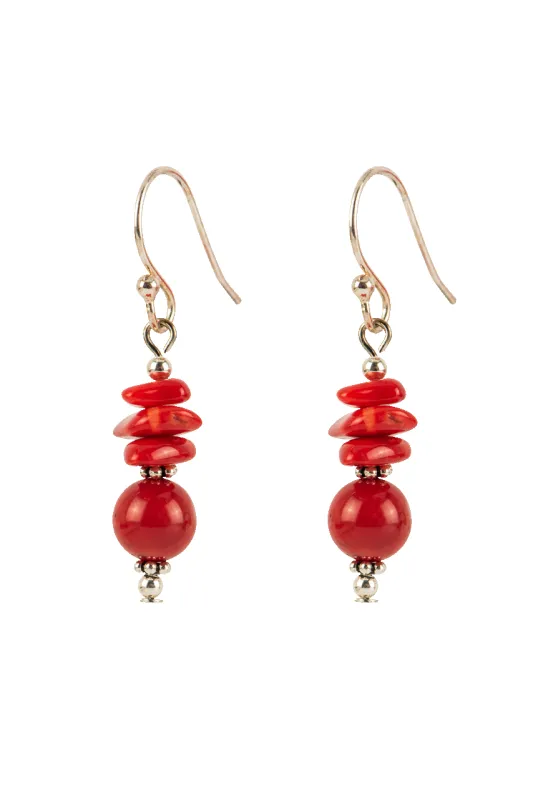 Paige Wallace Coral Chip Earrings made by Pinto Ranch