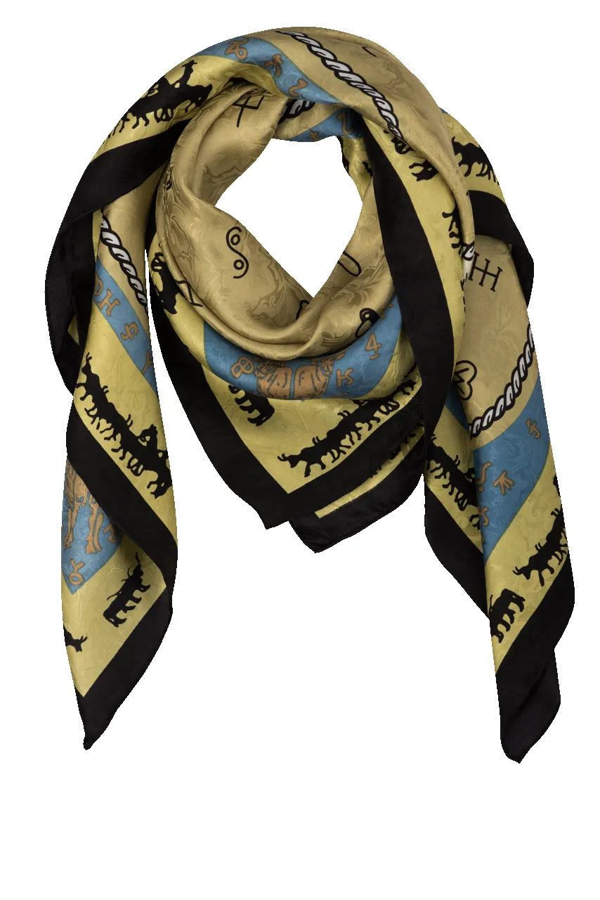 Wyoming Traders Green Silk Scarf sold by Pinto Ranch