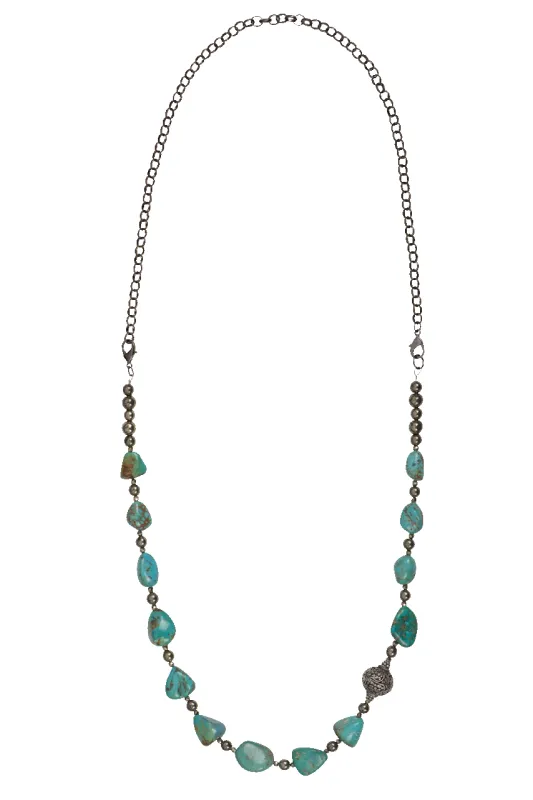 Breathe Deep Chunky Turquoise Necklace made by Pinto Ranch