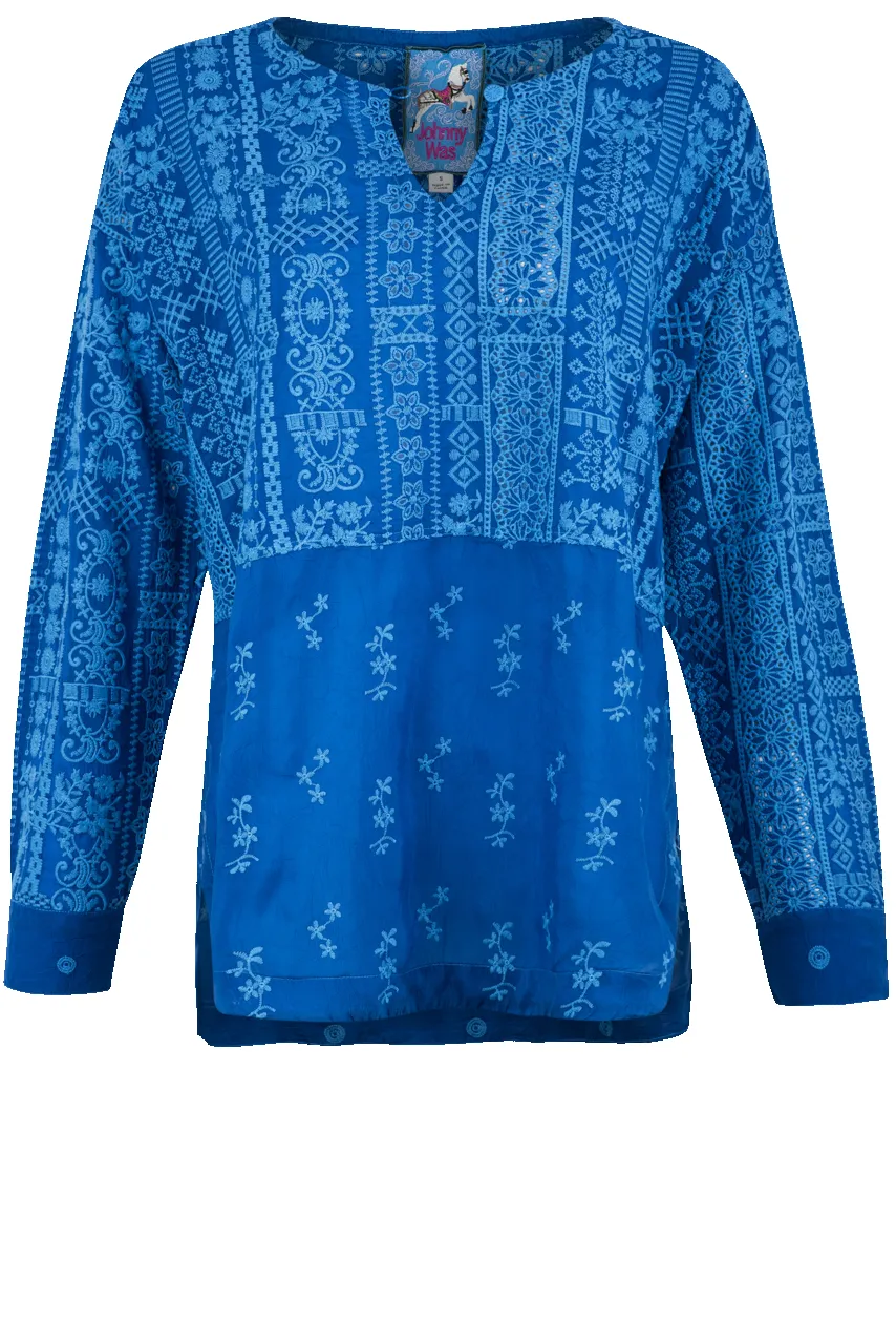 Johnny Was Tonal Embroidered Blouse sold by Pinto Ranch