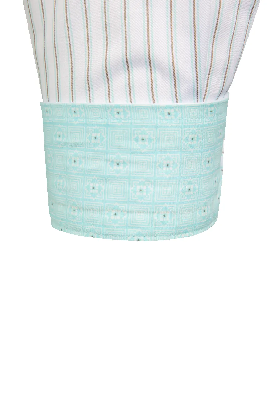 Cinch Striped Button-Front Shirt - Teal/White sold by Pinto Ranch product image thumbnail 3