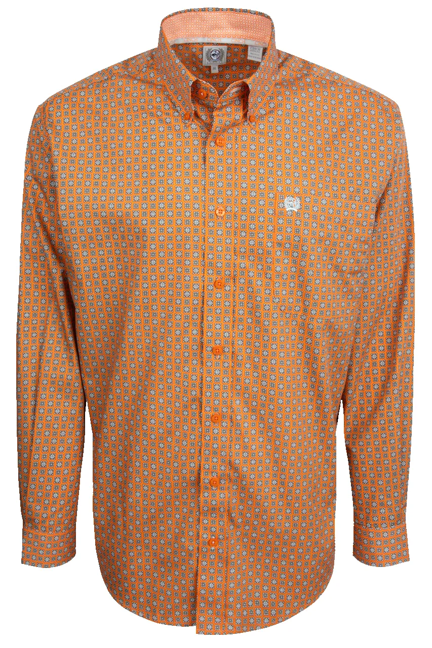 Cinch Button-Front Shirt - Orange Medallion sold by Pinto Ranch