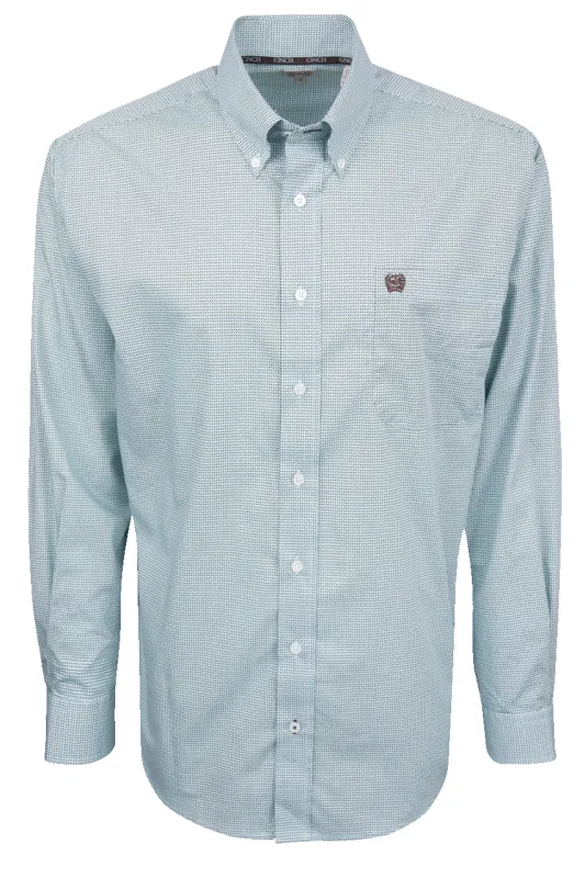 Cinch Button-Front Shirt - Blue Geometric sold by Pinto Ranch