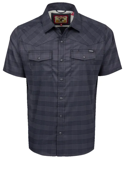 Cinch Arena Flex Camp Shirt - Black Plaid sold by Pinto Ranch