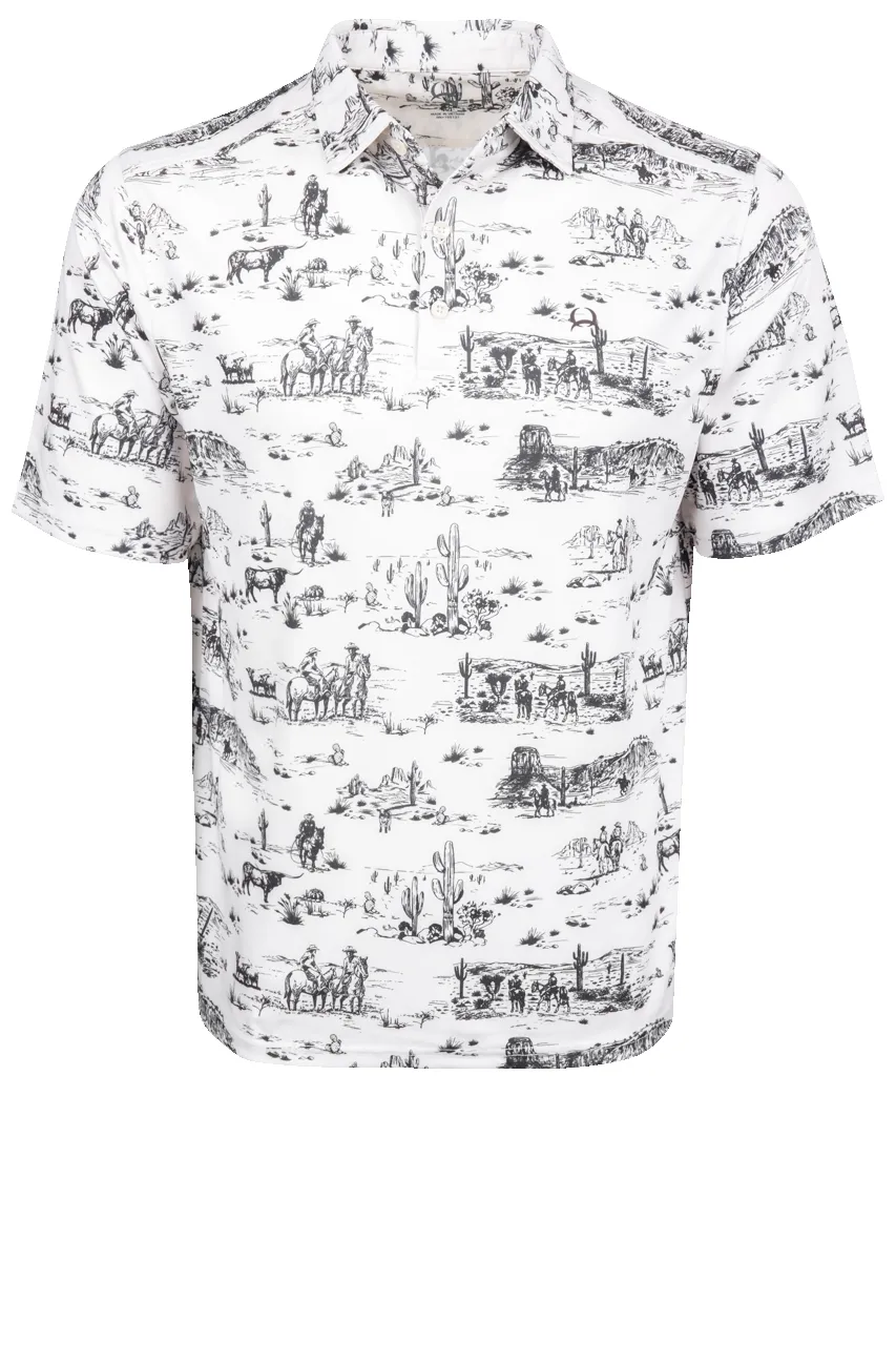 Cinch Arena Flex Polo Shirt - Scenic Cowboy sold by Pinto Ranch