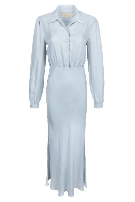 Folk Saint Hazy Blue Dahlia Dress made by Pinto Ranch