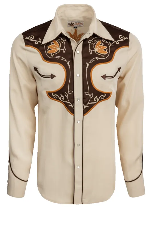 H Bar C Snap Front Santa Barbara Shirt - Tan made by Pinto Ranch