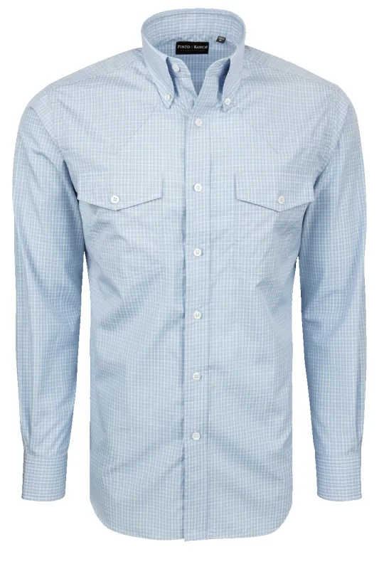 Pinto Ranch YY Collection Button-Front Shirt - Light Blue made by Pinto Ranch