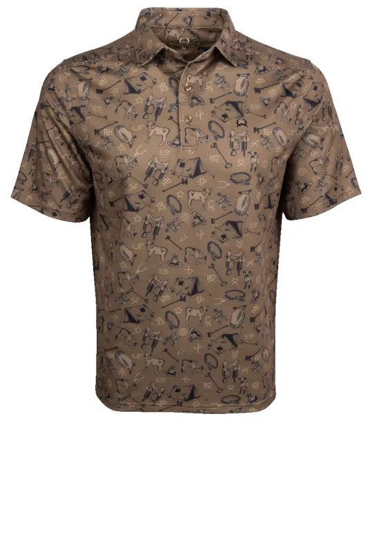 Cinch Arena Flex Polo Shirt - Brown made by Cinch