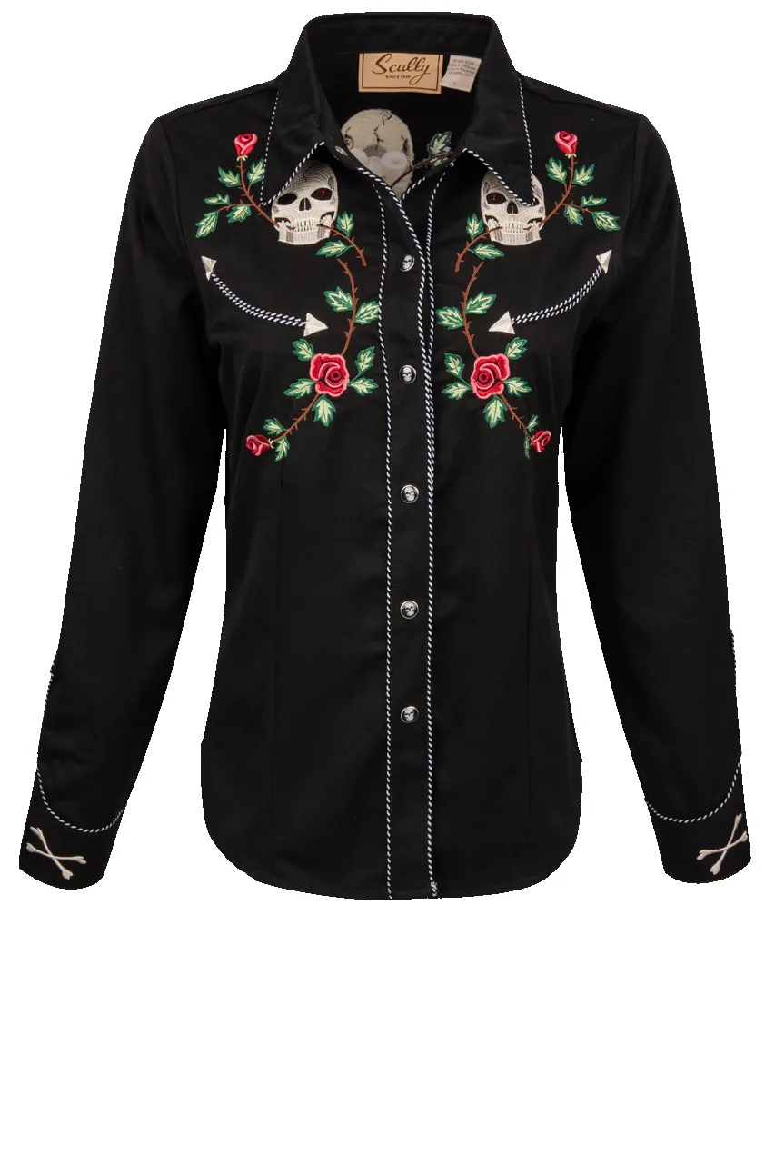 Scully Women's Western Skulls and Roses Shirt sold by Pinto Ranch