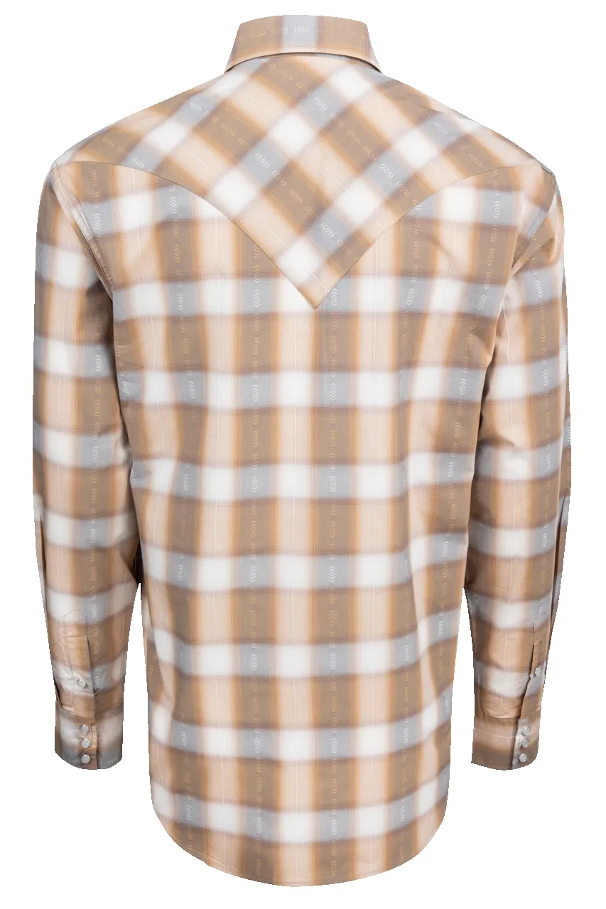 Stetson Men's Plaid Snap Front Shirt - Light Brown sold by Pinto Ranch product image thumbnail 2