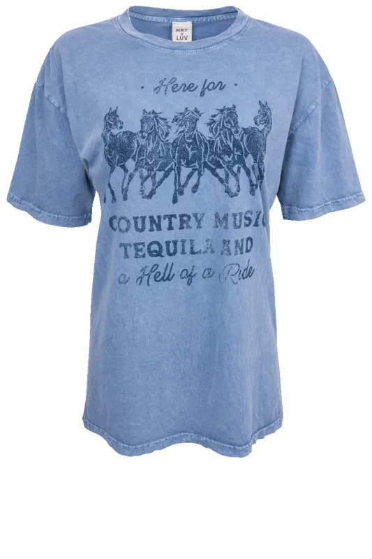 HRT and LUV Country Music Graphic Tee made by Pinto Ranch