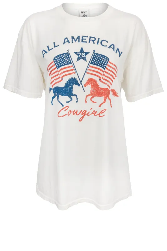HRT and LUV All American Cowgirl Graphic Tee made by Pinto Ranch