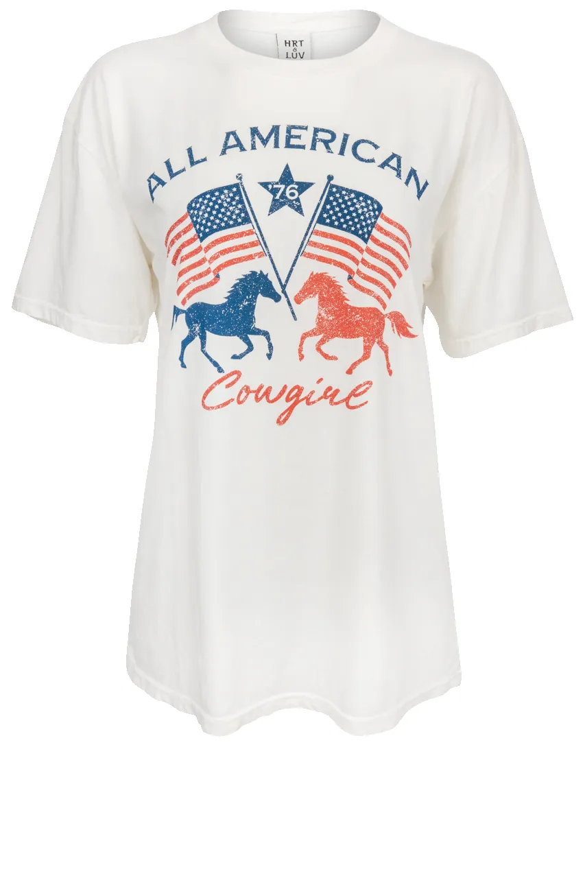 HRT and LUV All American Cowgirl Graphic Tee sold by Pinto Ranch