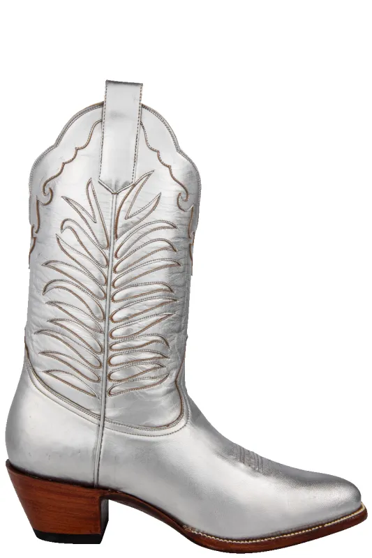 Petite Paloma Shirley Beth Cowgirl Boots - Metallic Silver made by Pinto Ranch