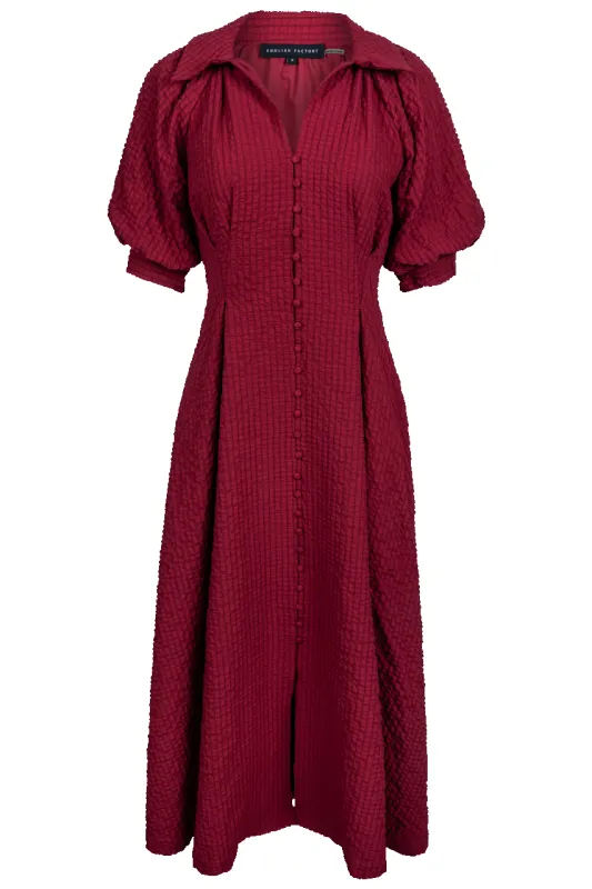 English Factory Burgundy Shirt Dress made by English Factory