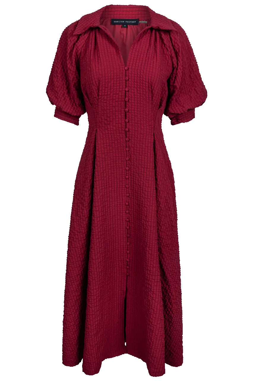 English Factory Burgundy Shirt Dress sold by Pinto Ranch