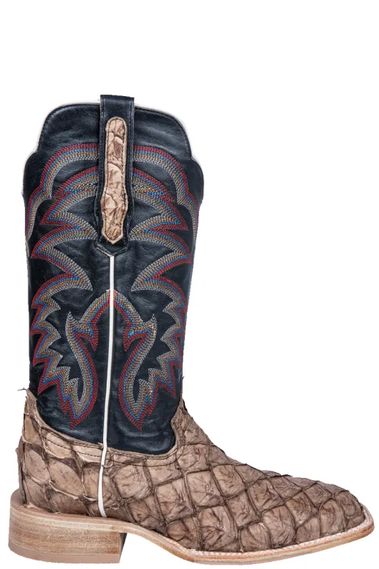 R. Watson Matte Pirarucu Cowboy Boots - Saddle made by Pinto Ranch