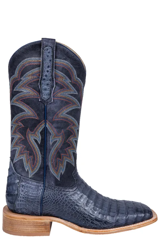 R. Watson Caiman Belly Cowboy Boots - Blue Jean made by Pinto Ranch