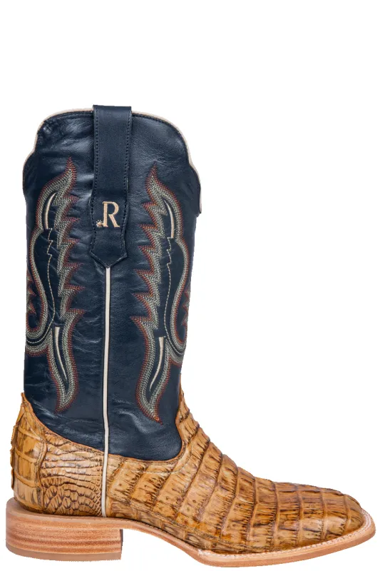 R. Watson Hornback Caiman Cowboy Boots - Saddle made by Pinto Ranch