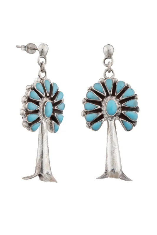 SSJ102269 Silver Turquoise Earrings made by Pinto Ranch