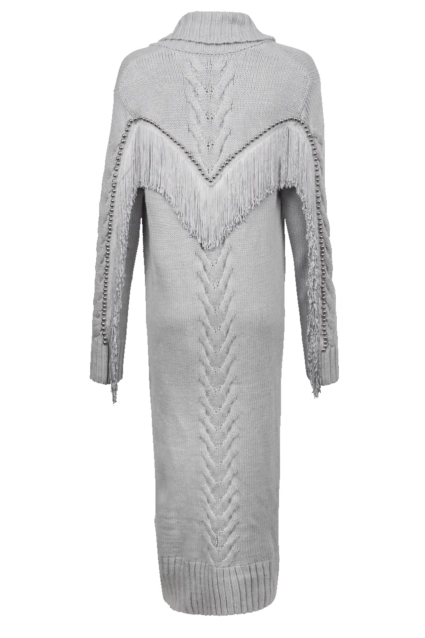 Rodeo Fringe Cable Knit Duster Cardigan sold by Pinto Ranch product image thumbnail 3