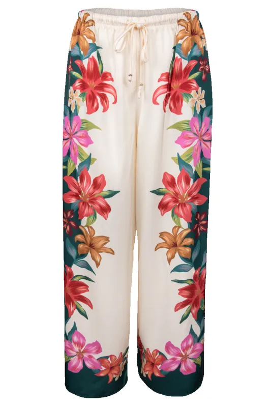 Lani Hibiscus Satin Pants made by Z Supply