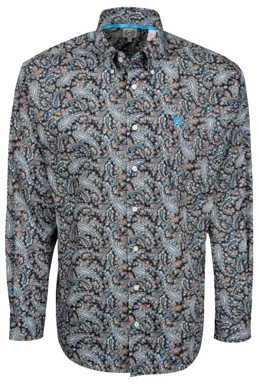 Cinch Paisley Print Button Front Shirt made by Cinch