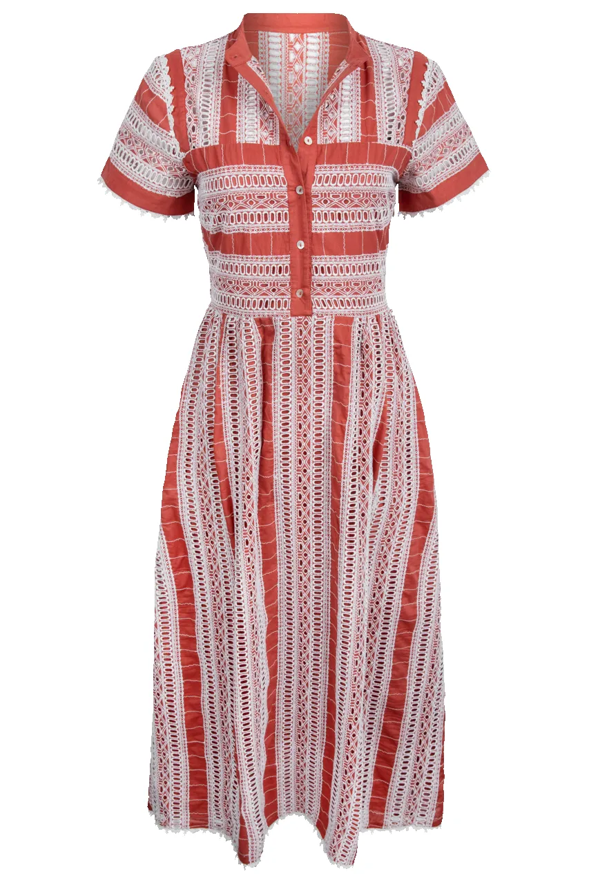 Soleil Textured Eyelet Midi Dress sold by Pinto Ranch