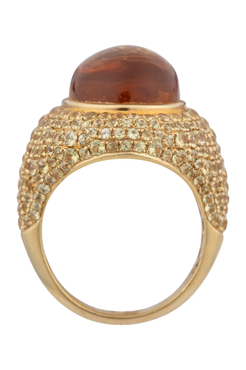 Yellow Sapphire & Diamond Dome Statement Ring sold by Pinto Ranch product image thumbnail 2