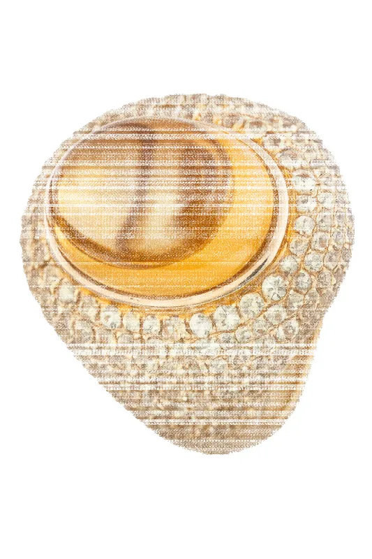 Yellow Sapphire & Diamond Dome Statement Ring made by Pinto Ranch