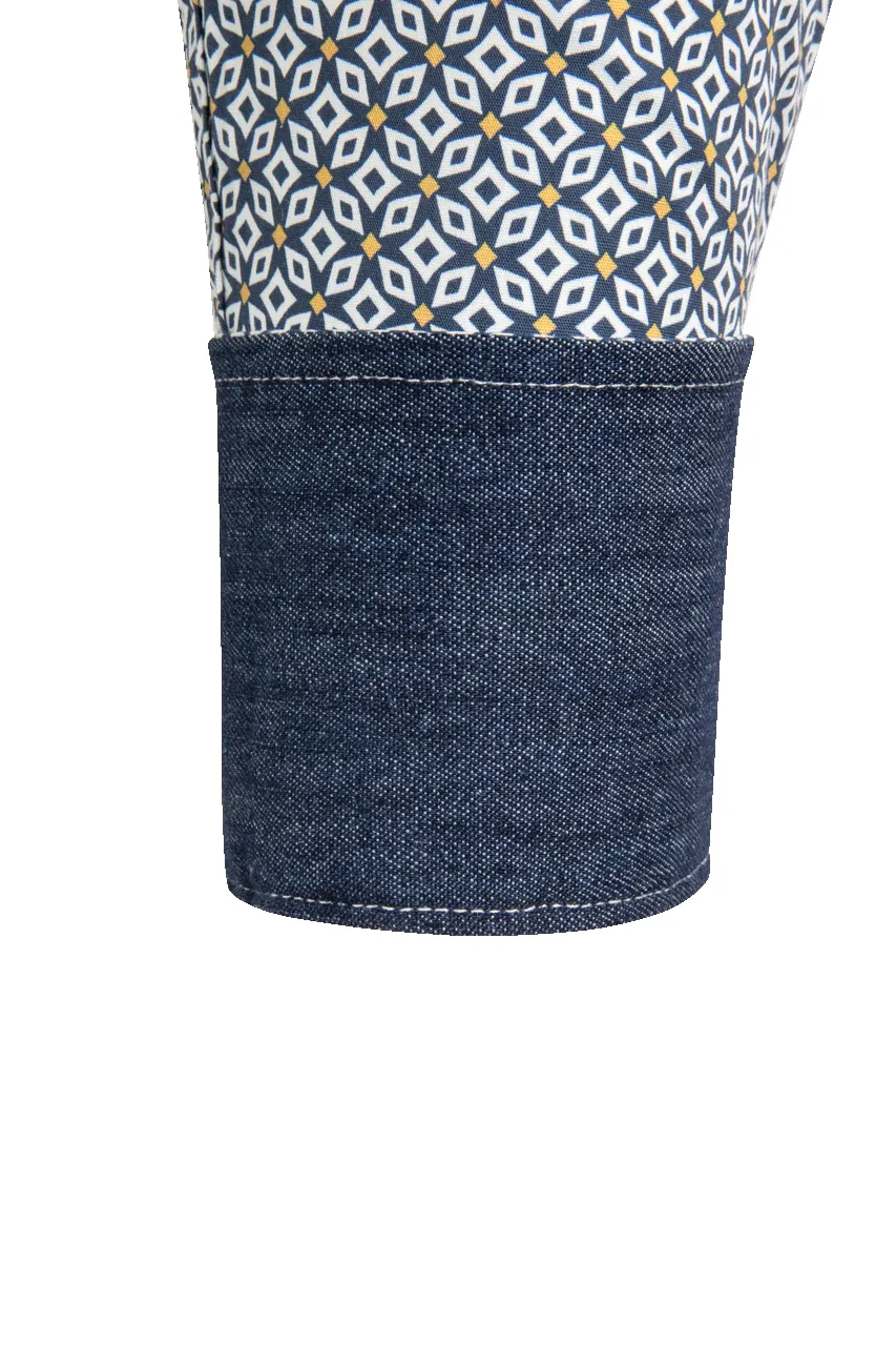 Stetson Men's Geo Print Snap Front Shirt - Navy sold by Pinto Ranch product image thumbnail 3
