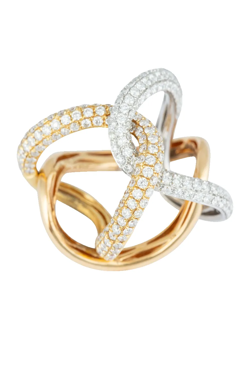 Tri-Tone Gold Multi-Diamond Statement Ring sold by Pinto Ranch