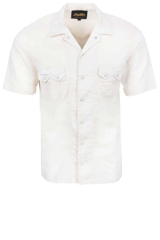 Richter Goods Salado Seersucker Snap Shirt - Ivory made by Richter Goods